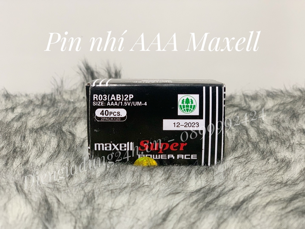 Pin nhí  AAA Maxell tem vàng ( 1 hộp 40 viên )