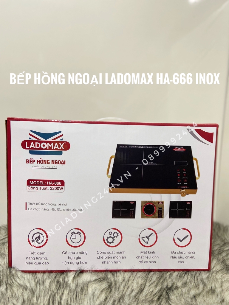Bếp Hồng Ngoại Ladomax Ha-666 Inox Công Suất 2200W