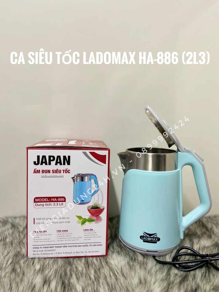 Ấm đun siêu tốc 2L3 Ladomax HA-886 - Hàng Chính Hãng