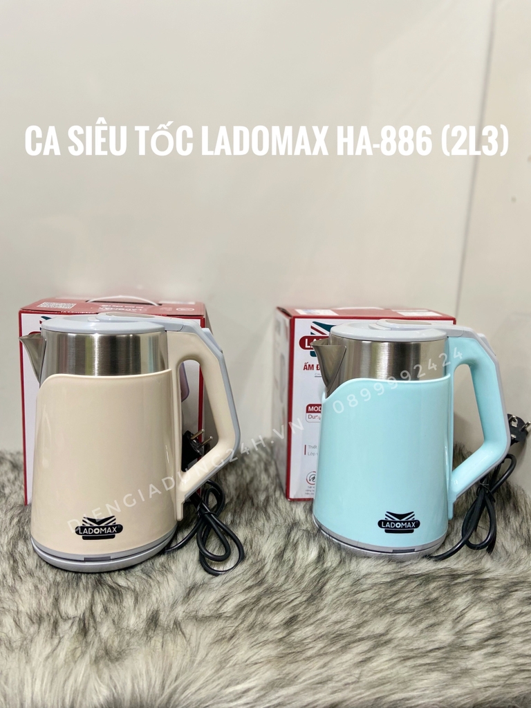 Ấm đun siêu tốc 2L3 Ladomax HA-886 - Hàng Chính Hãng