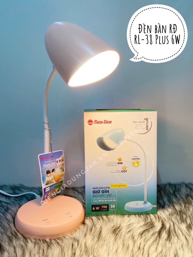 Đèn bàn LED bảo vệ thị lực RẠNG ĐÔNG RL-38 Plus ( Nút cảm ứng )