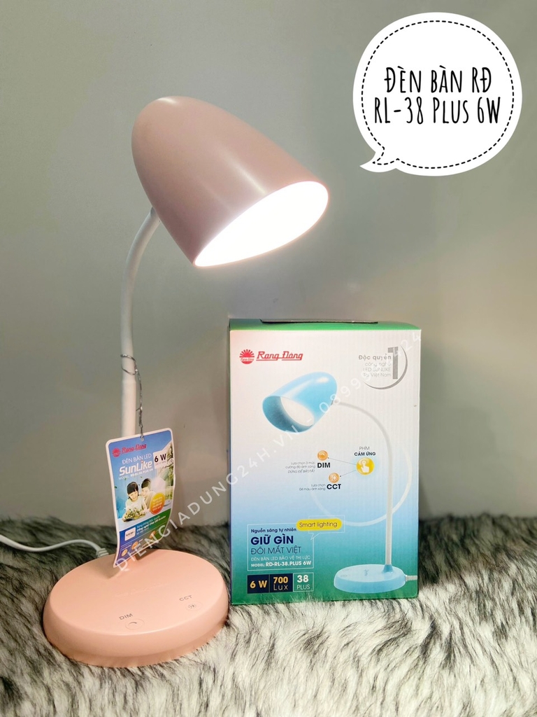 Đèn bàn LED bảo vệ thị lực RẠNG ĐÔNG RL-38 Plus ( Nút cảm ứng )