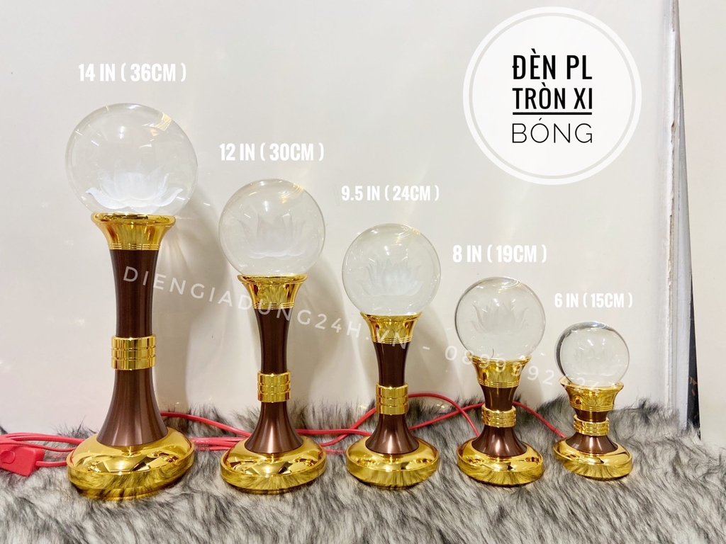 Đèn sen pha lê tròn 12 in XB ( 30cm )