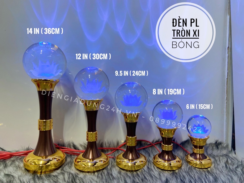 Đèn sen pha lê tròn 8 in XB ( 19cm )