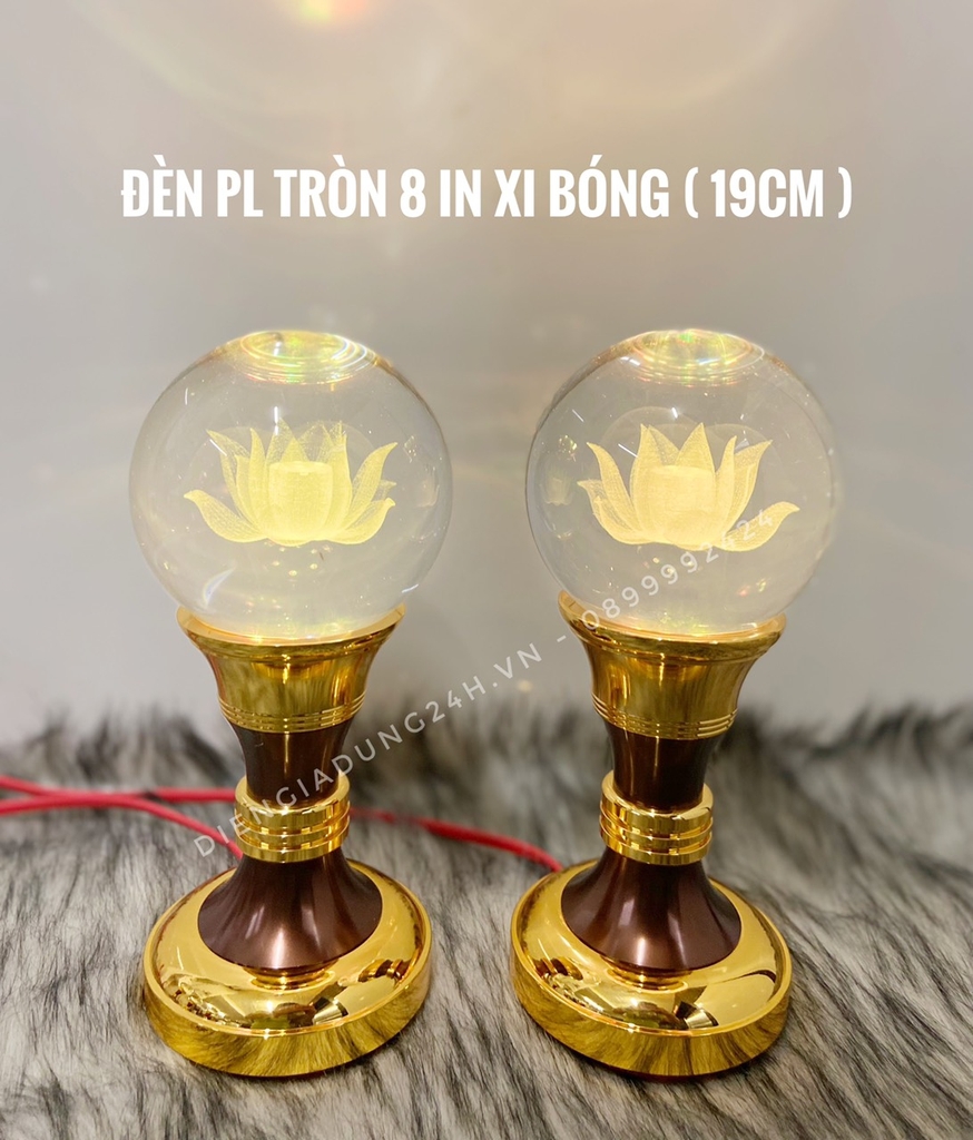 Đèn sen pha lê tròn 8 in XB ( 19cm )