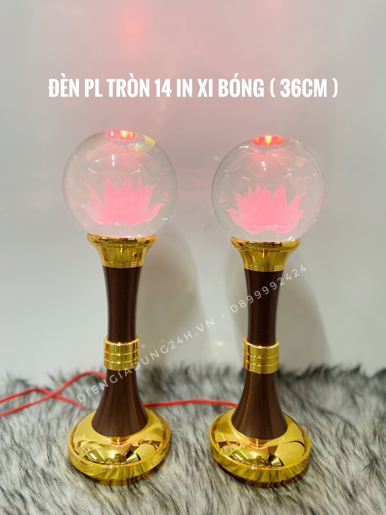 Đèn sen pha lê tròn 14 in XB ( 36cm )