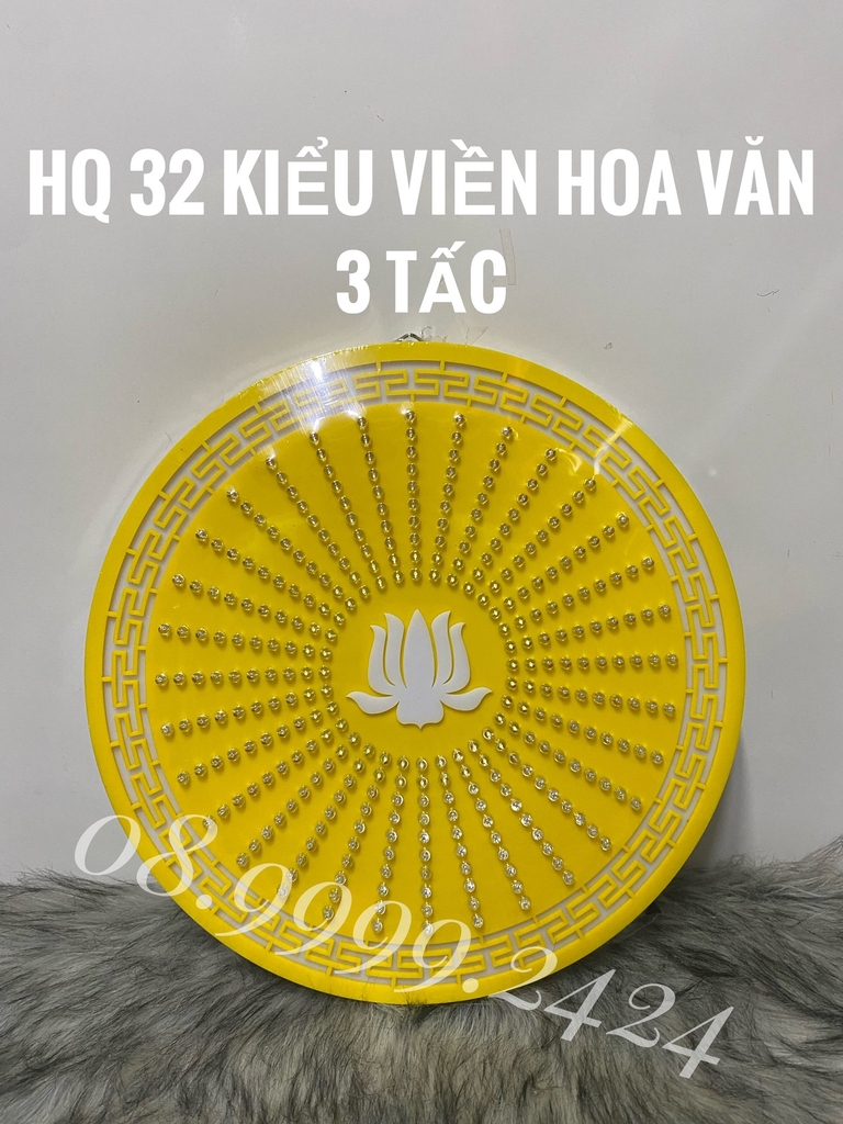 ĐÈN THỜ HÀO QUANG LED 32 KIỂU VIỀN HOA VĂN 30CM