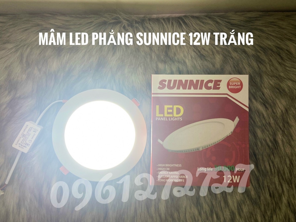 ĐÈN LED ÂM TRẦN SIÊU MỎNG 6W-9W-12W MÀU TRẮNG , MÂM LED PHẲNG SUNNICE