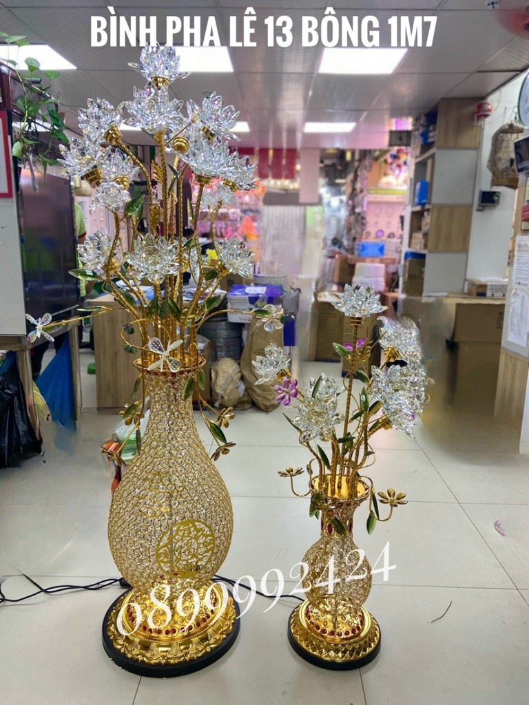 BÌNH BÔNG LỚN 7 BÔNG PHA LÊ CAO 1 MÉT