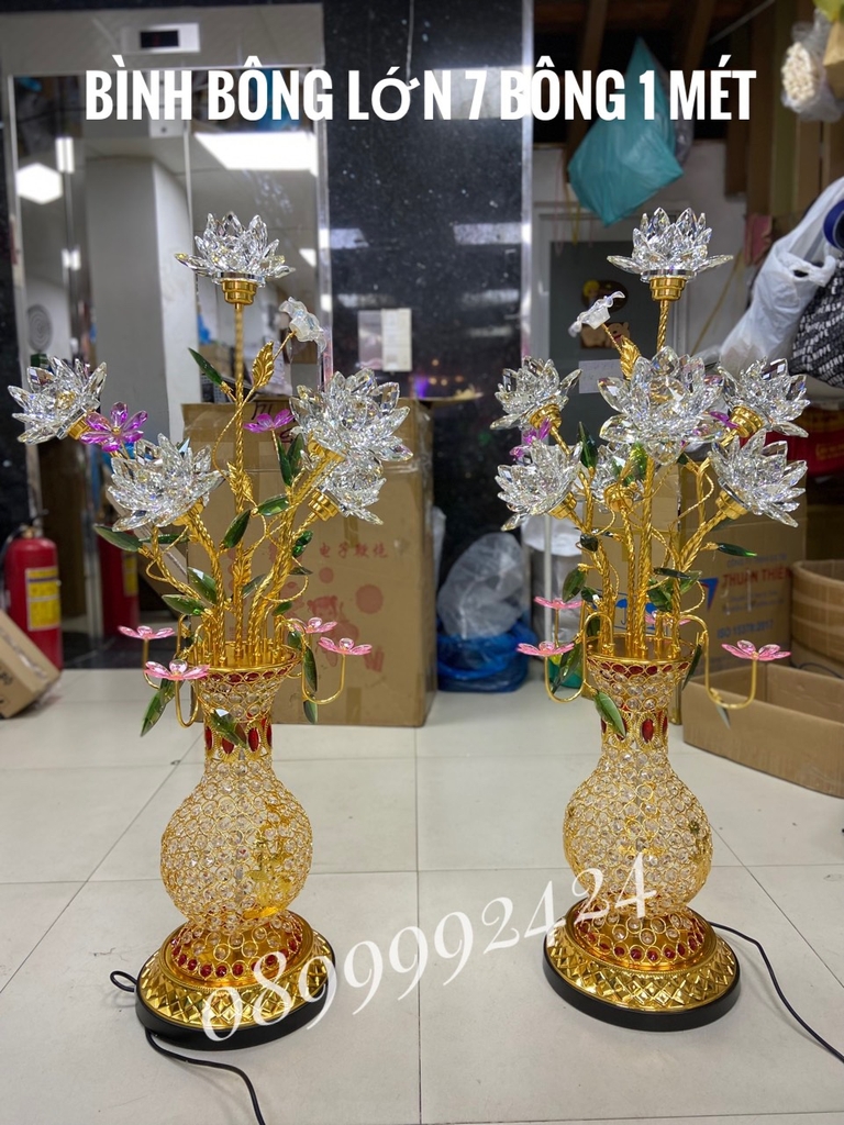 BÌNH BÔNG LỚN 7 BÔNG PHA LÊ CAO 1 MÉT