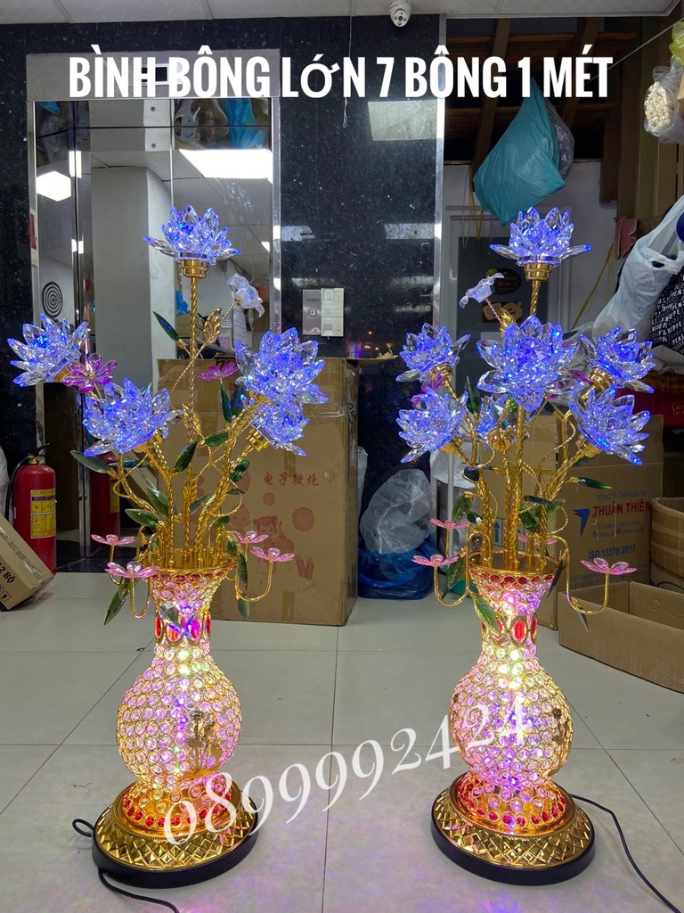 BÌNH BÔNG LỚN 7 BÔNG PHA LÊ CAO 1 MÉT