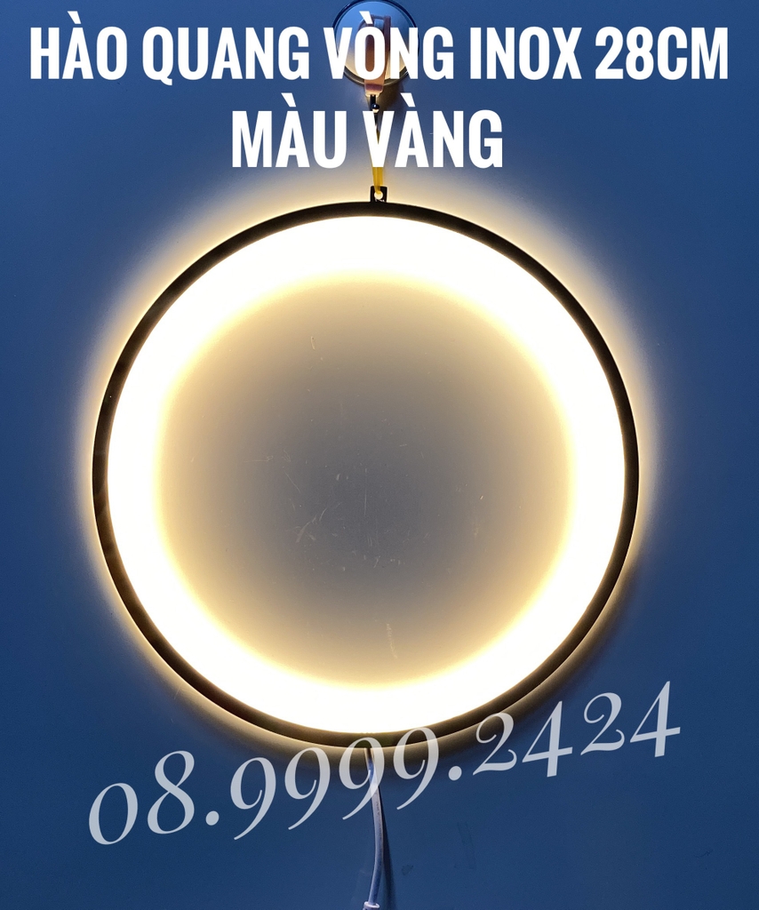 ĐÈN THỜ HÀO QUANG LED VÒNG TRÒN INOX, ĐÈN HÀO QUANG TƯỢNG PHẬT, TRANG TRÍ