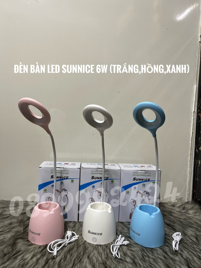 ĐÈN BÀN SẠC 3 CHẾ ĐỘ ĐÈN , ĐIỀU CHỈNH ĐƯỢC ĐỘ SÁNG VỚI NÚT BẤM CẢM ỨNG, ĐÈN BÀN SUNNICE 6W