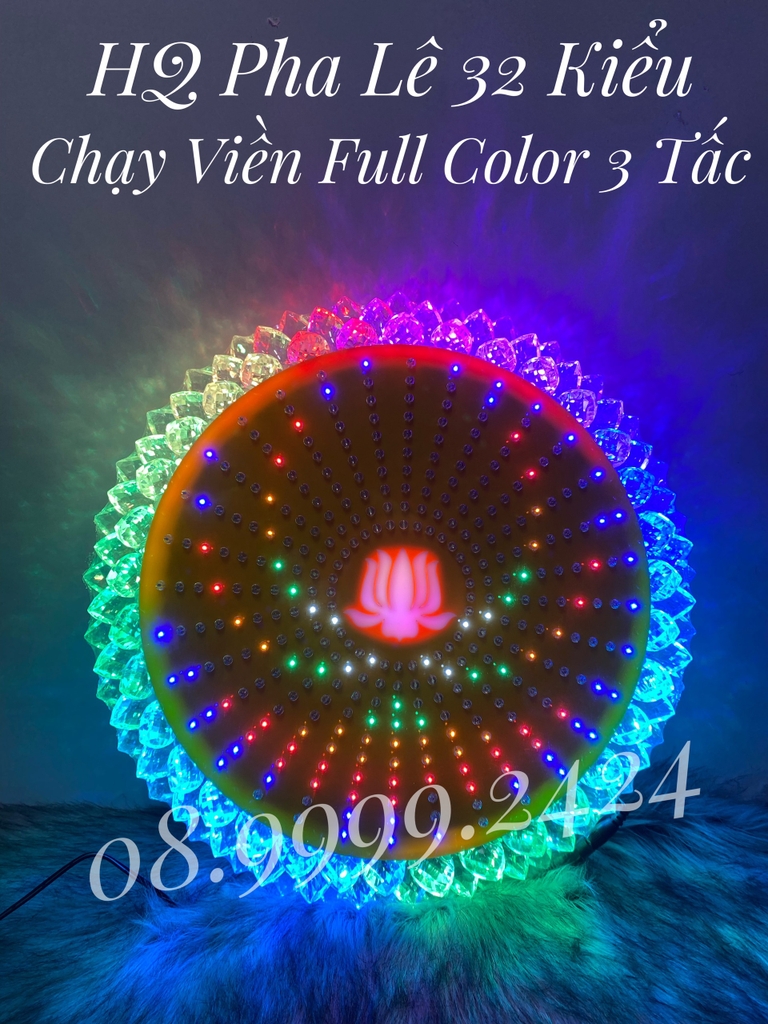 ĐÈN HÀO QUANG LED PHA LÊ CHƯƠNG TRÌNH 32 KIỂU CHẠY VIỀN FULL COLOR 30 CM