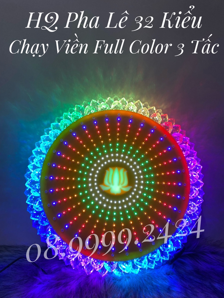 ĐÈN HÀO QUANG LED PHA LÊ CHƯƠNG TRÌNH 32 KIỂU CHẠY VIỀN FULL COLOR 30 CM