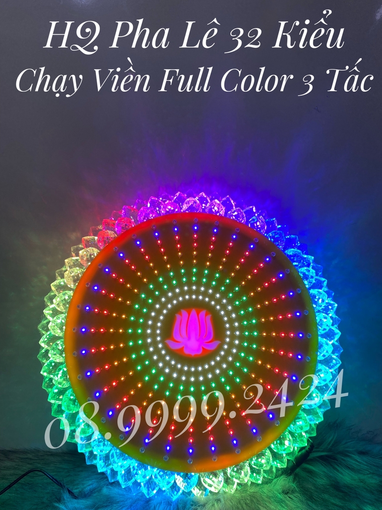 ĐÈN HÀO QUANG LED PHA LÊ CHƯƠNG TRÌNH 32 KIỂU CHẠY VIỀN FULL COLOR 30 CM