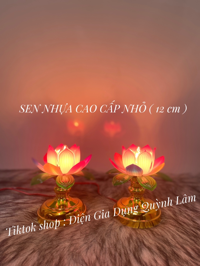 ĐÈN THỜ CAO CẤP SEN NHỰA NHỎ (12cm)- TRUNG (14CM) - LỚN (17CM) GIÁ BÁN 1 CẶP