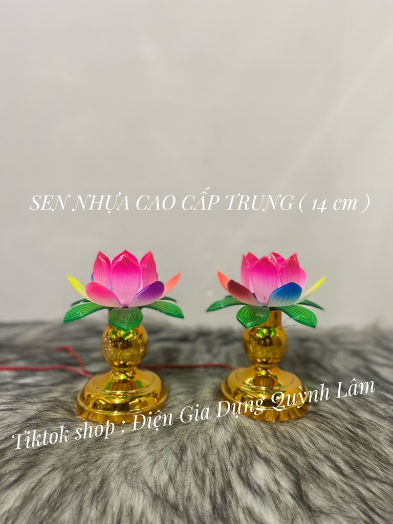 ĐÈN THỜ CAO CẤP SEN NHỰA NHỎ (12cm)- TRUNG (14CM) - LỚN (17CM) GIÁ BÁN 1 CẶP