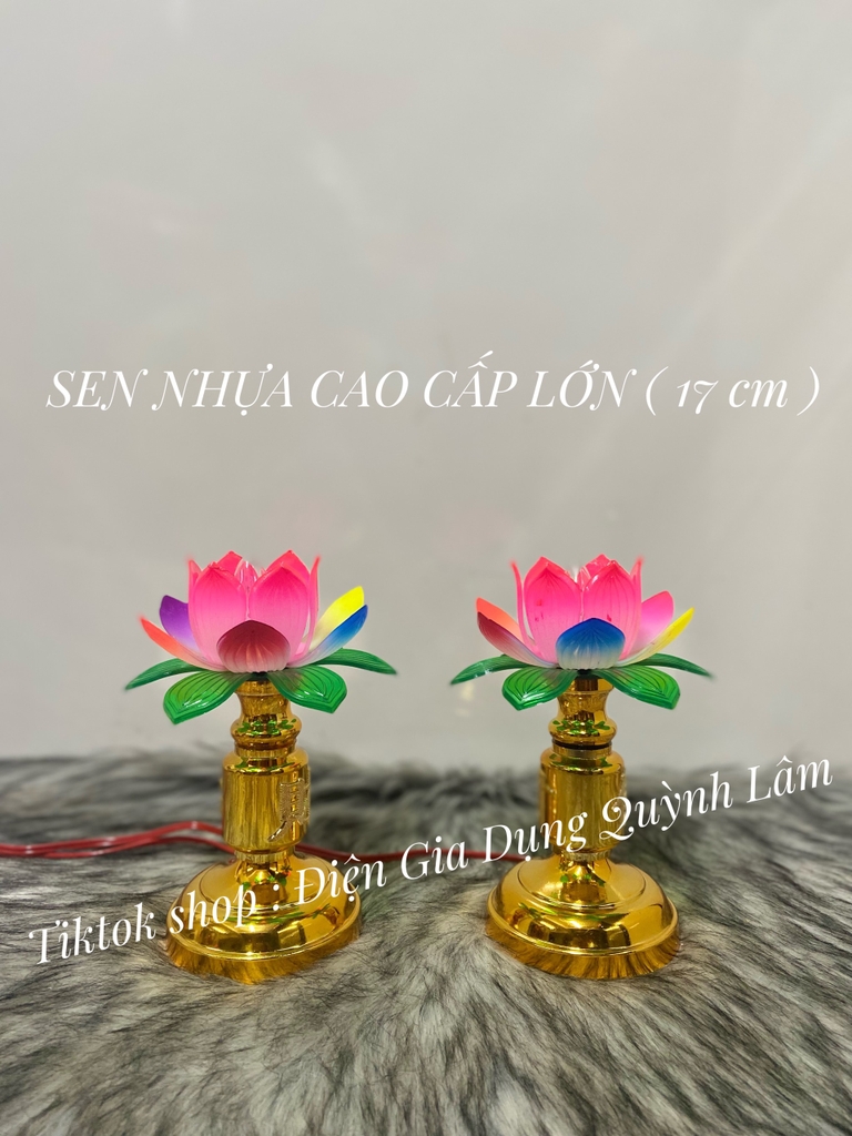 ĐÈN THỜ CAO CẤP SEN NHỰA NHỎ (12cm)- TRUNG (14CM) - LỚN (17CM) GIÁ BÁN 1 CẶP