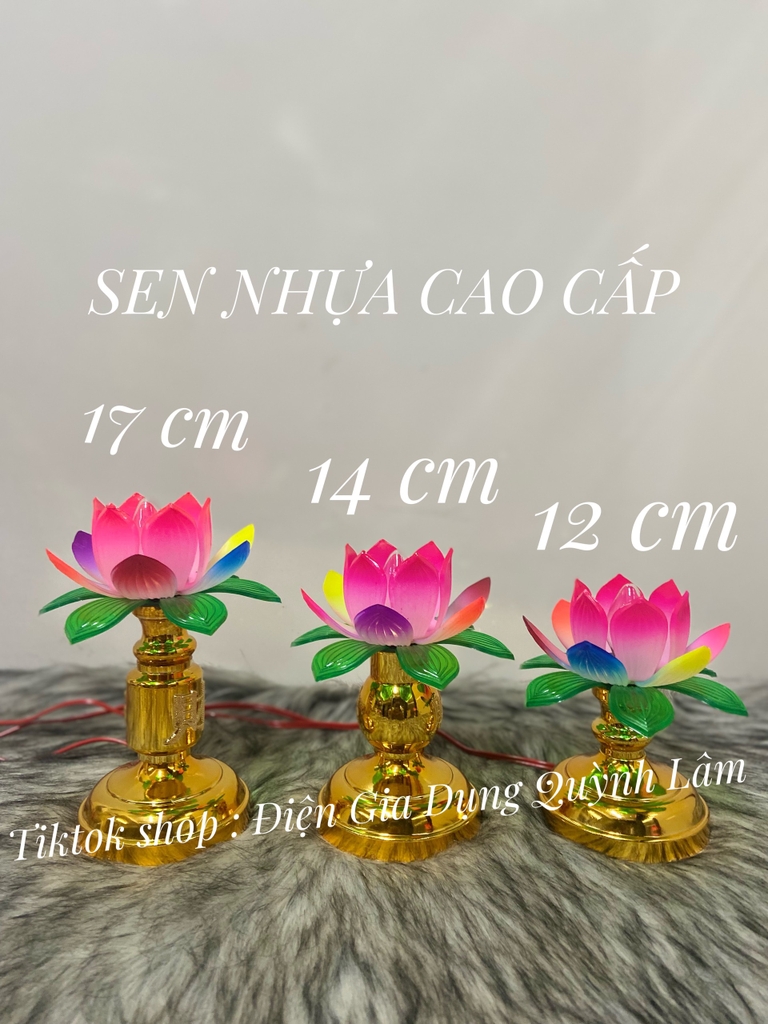 ĐÈN THỜ CAO CẤP SEN NHỰA NHỎ (12cm)- TRUNG (14CM) - LỚN (17CM) GIÁ BÁN 1 CẶP