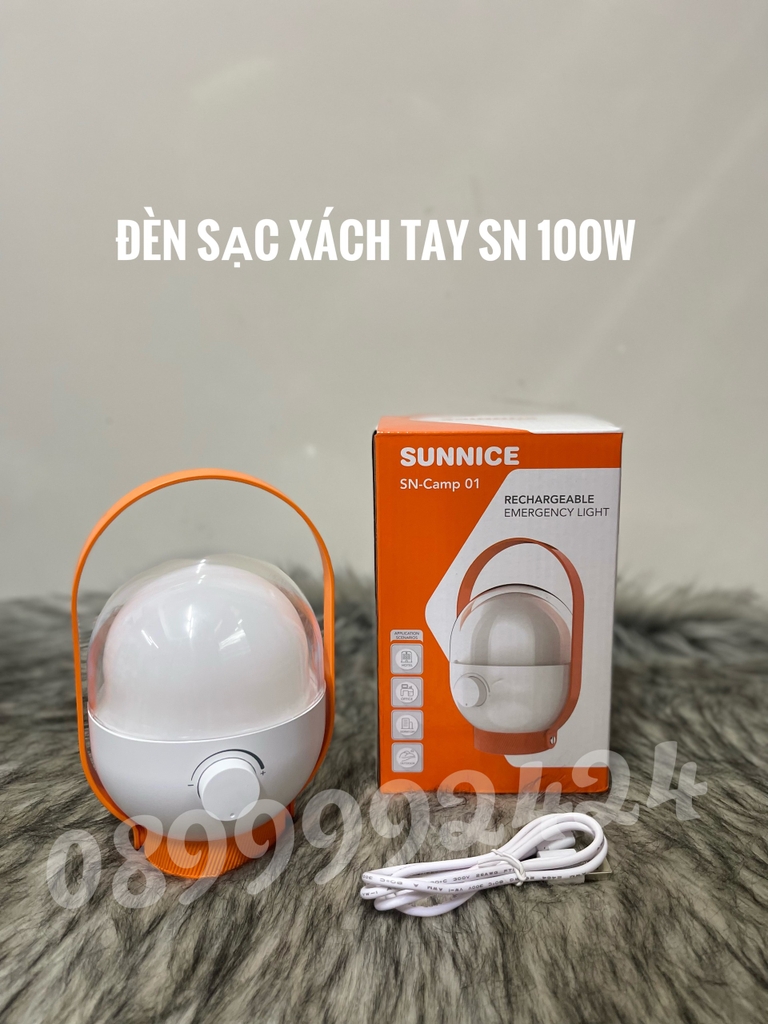 ĐÈN SẠC XÁCH TAY , TREO SUNICE 100W. ĐÈN TÍCH ĐIỆN SIÊU SÁNG