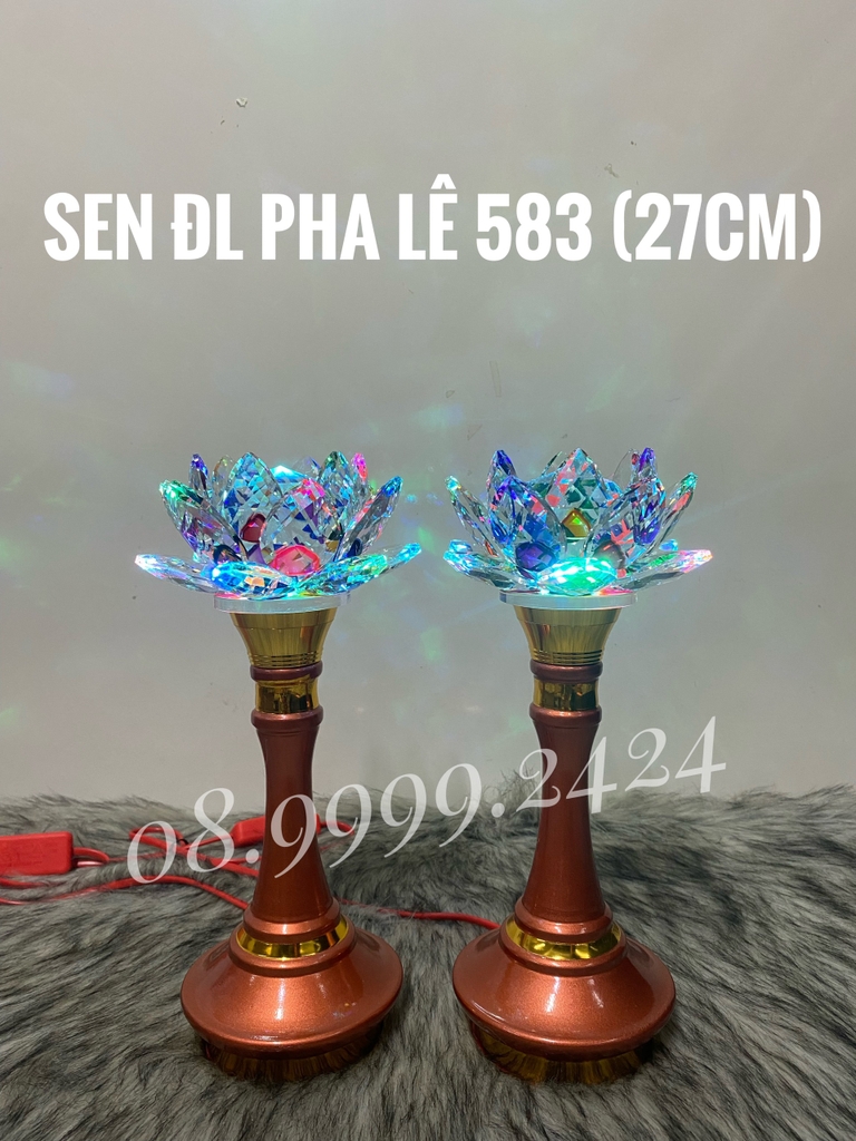 ĐÈN THỜ PHA LÊ CAO CẤP 583 (27cm) 1 CẶP