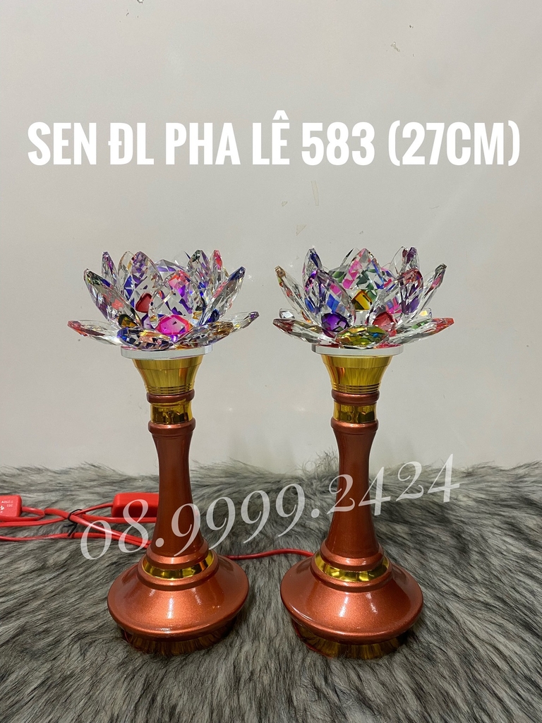 ĐÈN THỜ PHA LÊ CAO CẤP 583 (27cm) 1 CẶP
