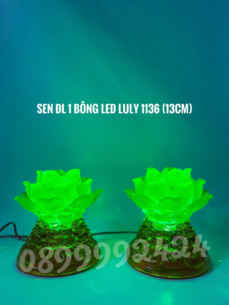 ĐÈN THỜ PHA LÊ CAO CẤP BÔNG LƯU LY 1136-1137 CAO 13CM GIÁ BÁN 1 CẶP