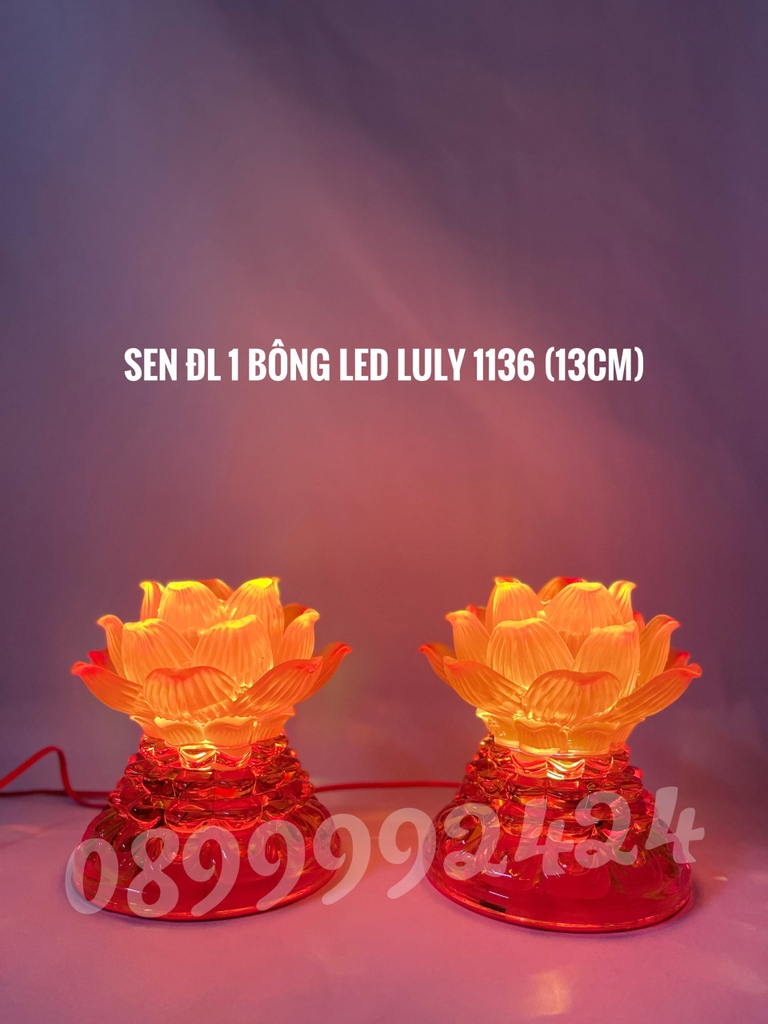 ĐÈN THỜ PHA LÊ CAO CẤP BÔNG LƯU LY 1136-1137 CAO 13CM GIÁ BÁN 1 CẶP