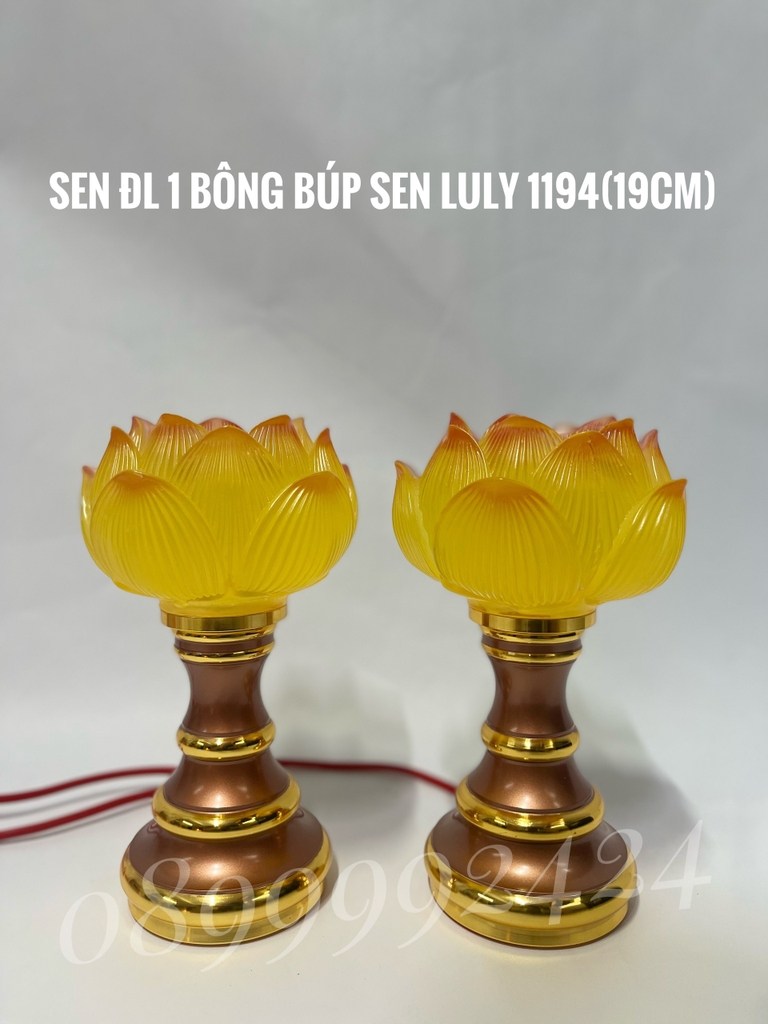 ĐÈN THỜ LƯU LY CAO CẤP 1194 CAO 19CM GIÁ BÁN 1 CẶP