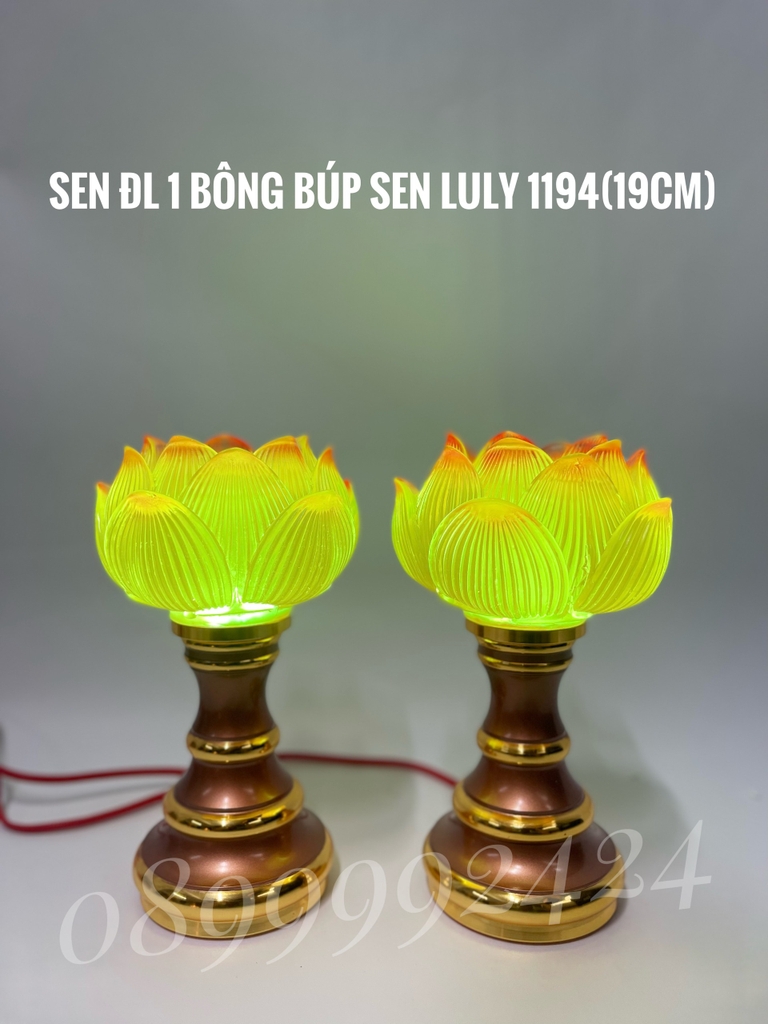 ĐÈN THỜ LƯU LY CAO CẤP 1194 CAO 19CM GIÁ BÁN 1 CẶP