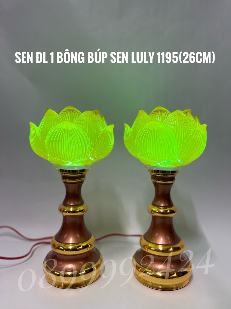 ĐÈN THỜ LƯU LY CAO CẤP 1195 CAO 26CM GIÁ BÁN 1 CẶP