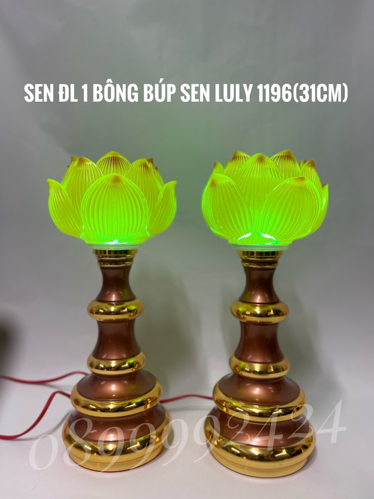 ĐÈN THỜ LƯU LY CAO CẤP 1196 CAO 31CM GIÁ BÁN 1 CẶP