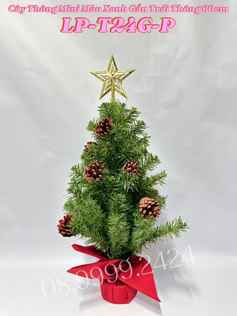 CÂY THÔNG MINI TRANG TRÍ NOEL GIÁNG SINH CAO 60 CM CÓ PHỤ KIỆN KÈM THEO TRÊN CÂY