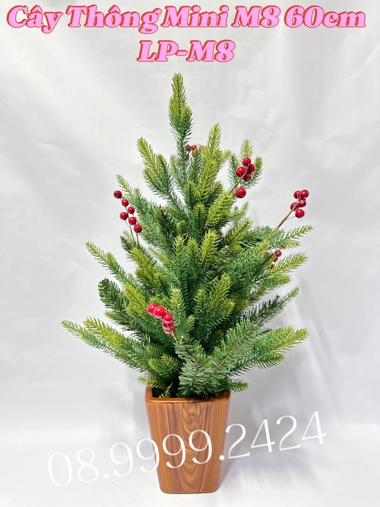 CÂY THÔNG MINI TRANG TRÍ NOEL GIÁNG SINH CAO 60 CM CÓ PHỤ KIỆN KÈM THEO TRÊN CÂY