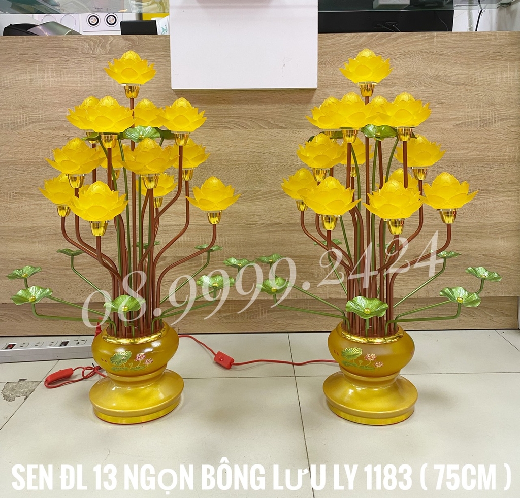 BÌNH BÔNG LƯU LY VÀNG 7-9-13 NGỌN 1181-1182-1183 ( GIÁ BÁN 1 CẶP )