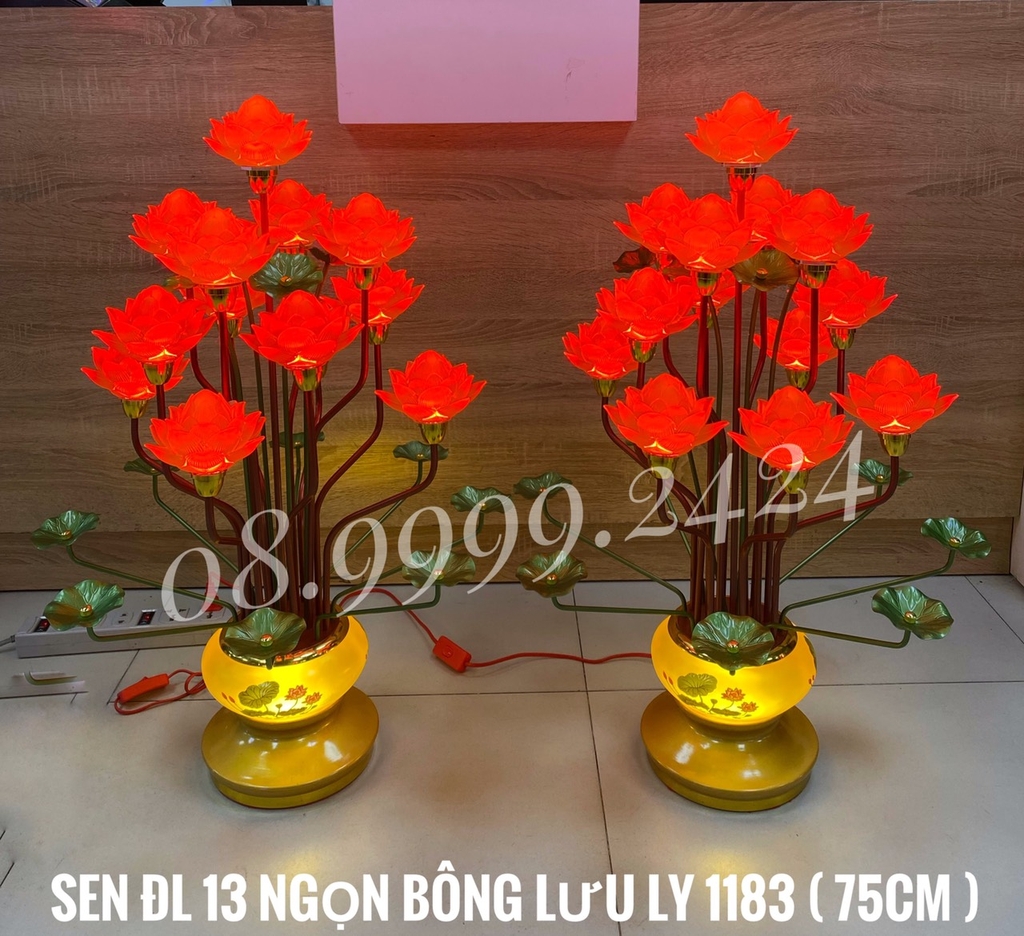 BÌNH BÔNG LƯU LY VÀNG 7-9-13 NGỌN 1181-1182-1183 ( GIÁ BÁN 1 CẶP )