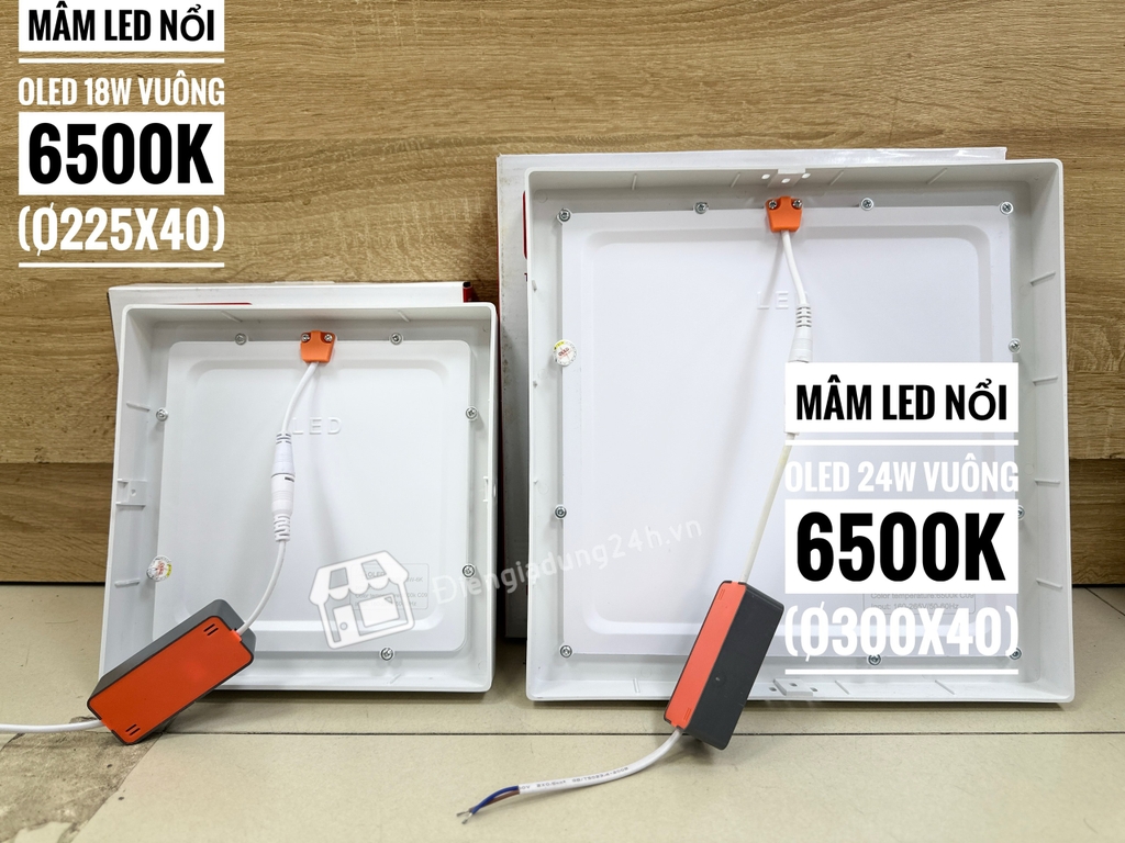 Mâm led nổi OLED 18W - 24W vuông