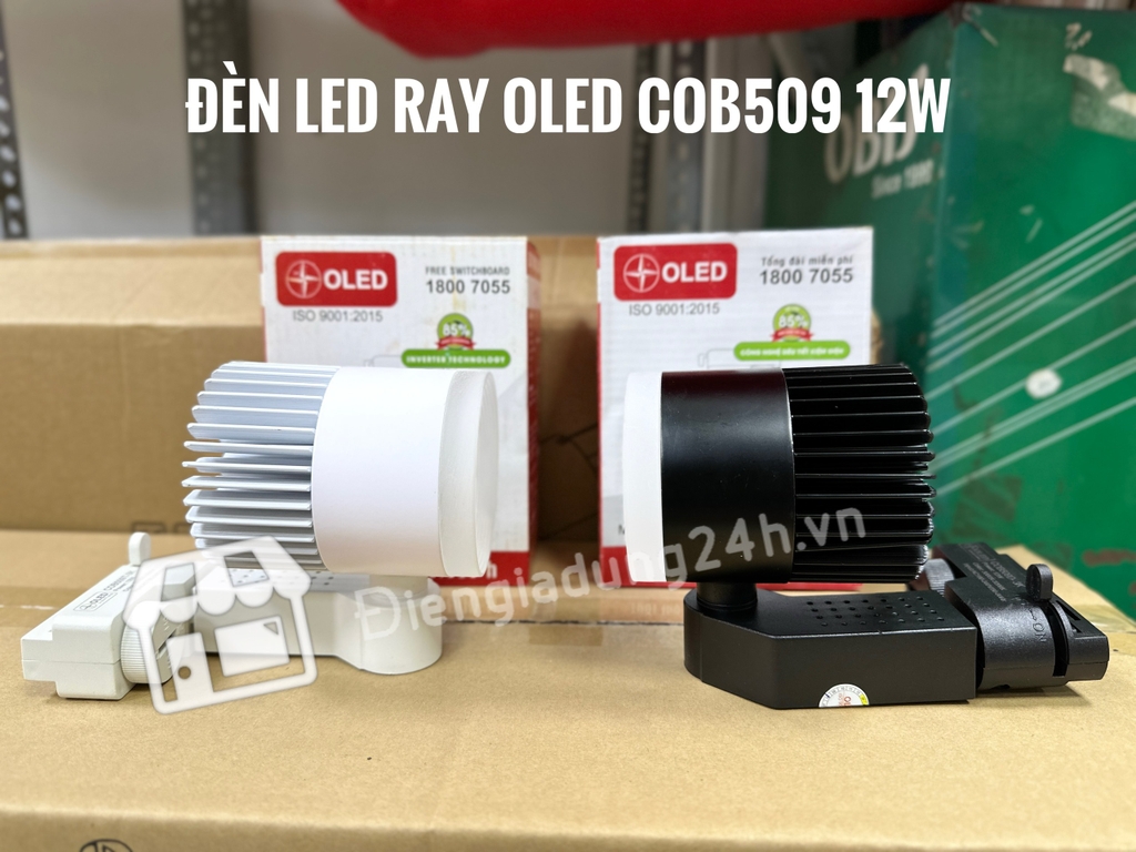 Đèn led ray OLED COB509 12W ( THÂN ĐEN & TRẮNG ) ( AS6500K & 3200K )