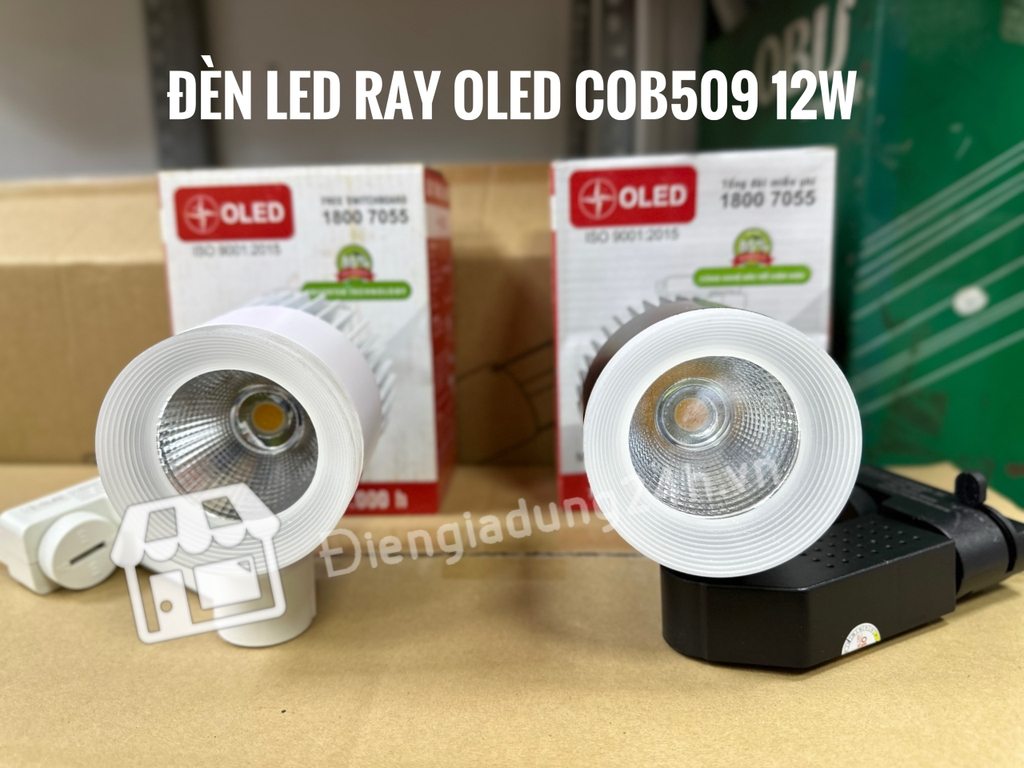 Đèn led ray OLED COB509 12W ( THÂN ĐEN & TRẮNG ) ( AS6500K & 3200K )