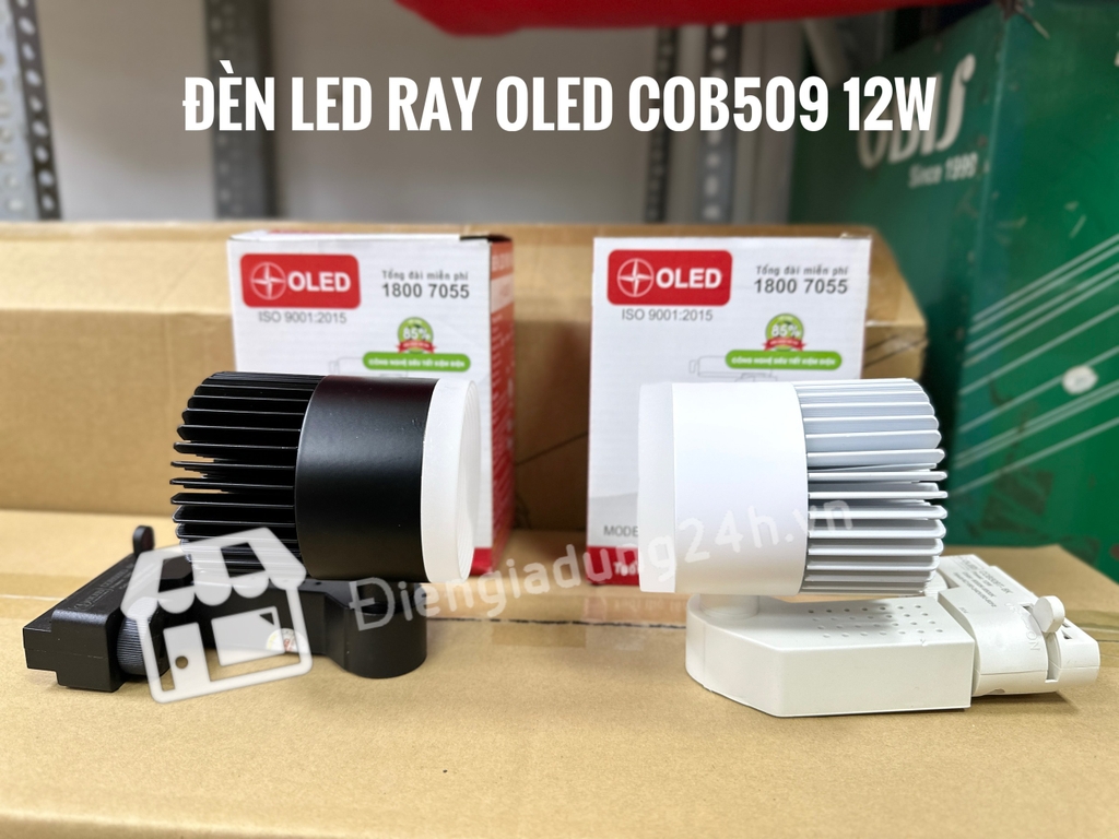 Đèn led ray OLED COB509 12W ( THÂN ĐEN & TRẮNG ) ( AS6500K & 3200K )