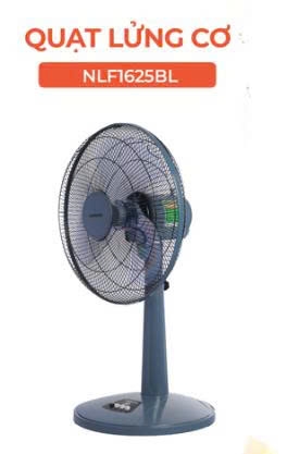 Quạt lửng, bạc đạn, 47W, NLF1625 (Màu Hồng, Màu Xanh, Màu Ghi)
