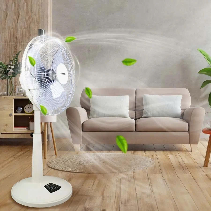 Quạt lửng remote nanoco, NLF1624RC (màu xanh, màu beige)