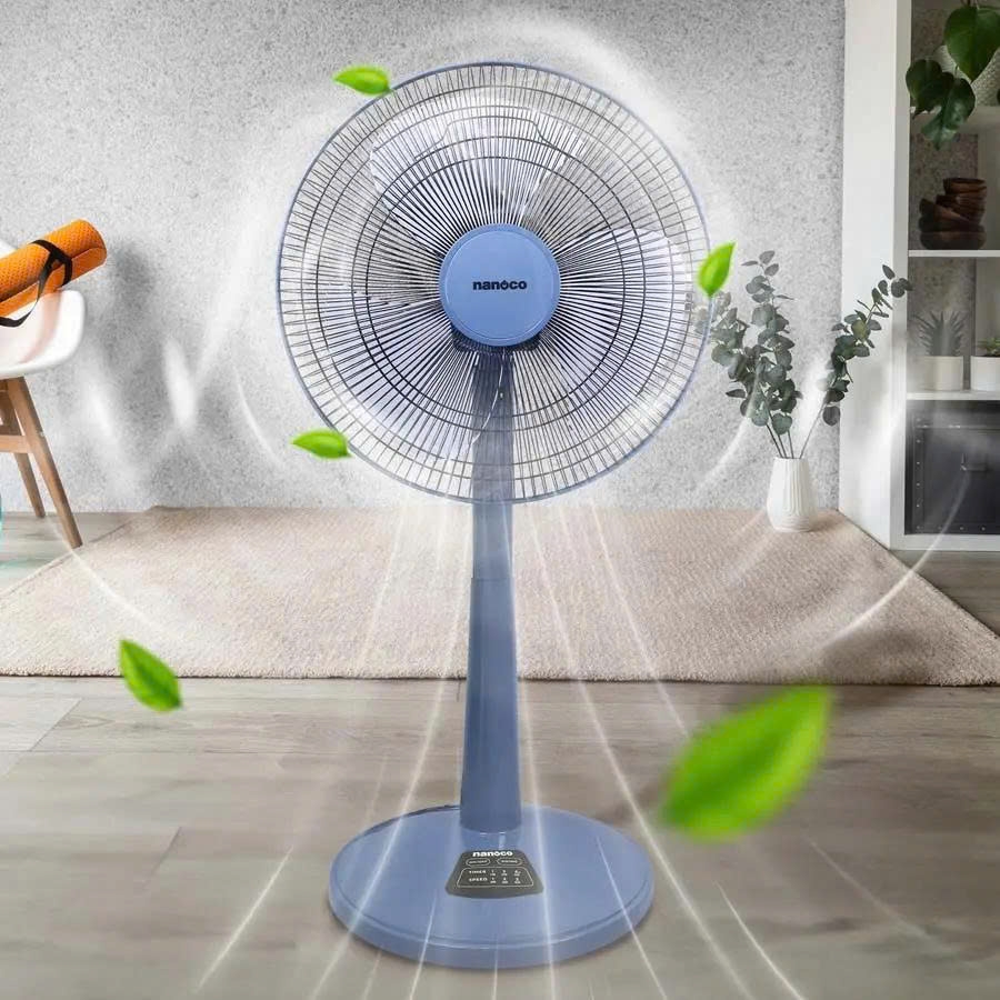 Quạt lửng remote nanoco, NLF1624RC (màu xanh, màu beige)