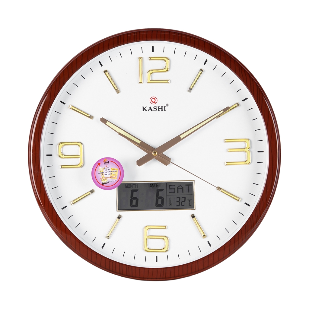 Đồng hồ treo tường K84 Dạ quang trắng Kashi Clock