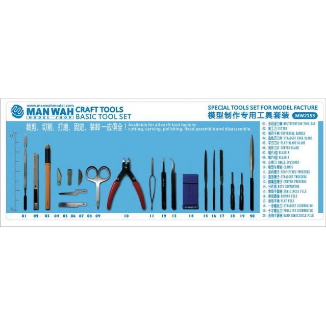 Basic Tool Set -  Bộ Dụng cụ làm mô hình 20 món