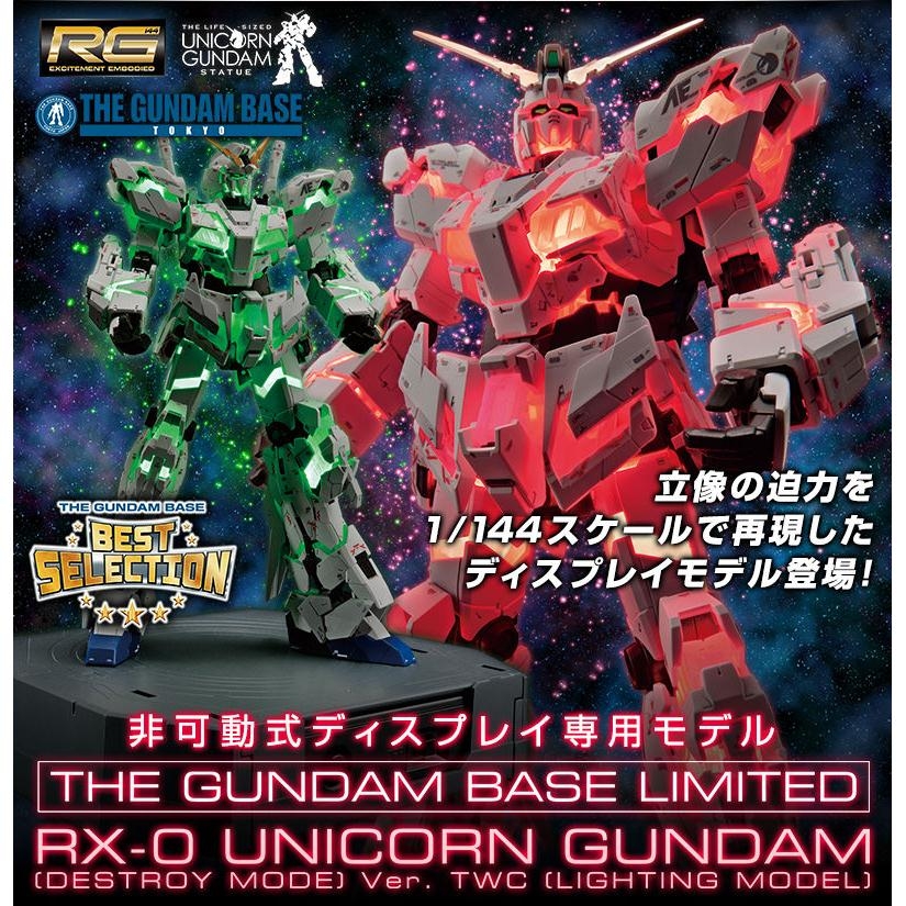 P-Bandai: RG 1/144 Unicorn Gundam Destroy Mode [Lighting Model] Ver. TWC