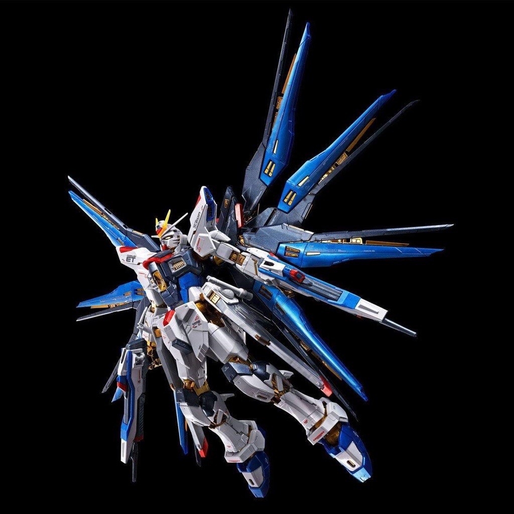 RG 1/144 ZGMF-X20A Strike Freedom Gundam | Kit De Maqueta Bandai | Sin Pegamento Y Con Piezas De Color