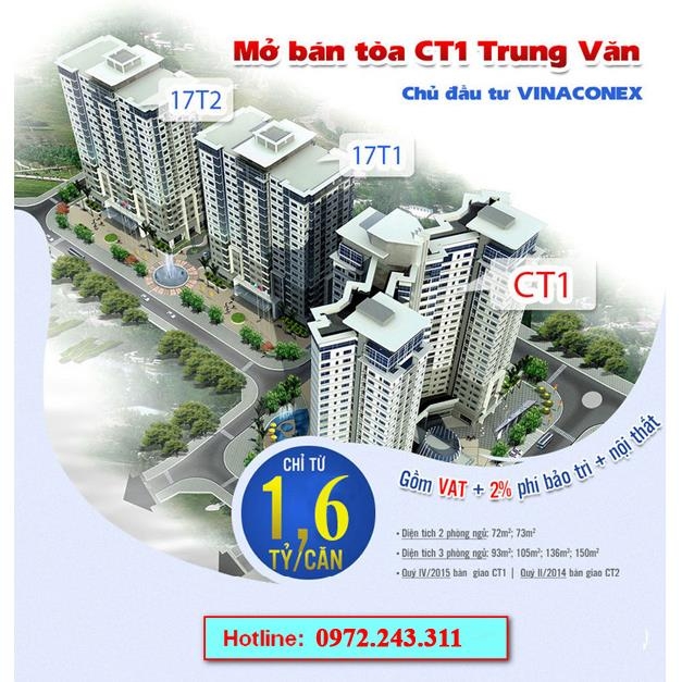  Mở bán chung cư Trung Văn cao cấp