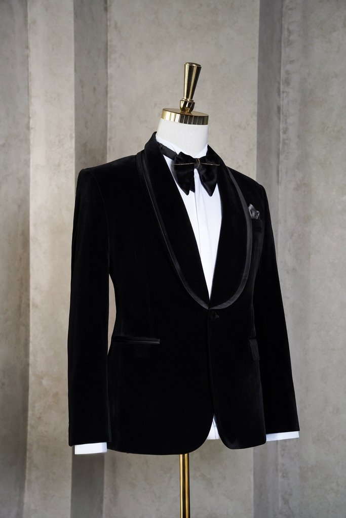 [BST RENTAL] Nguyên bộ tuxedo ĐEN NHUNG 1 KHUY 3 TÚI, vải Wool The ...